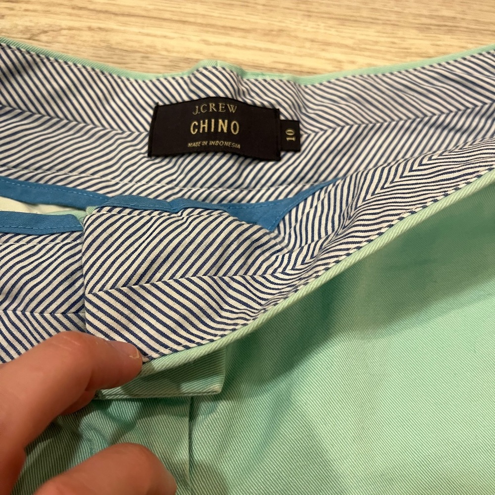 J Crew Chino seafoam green shorts